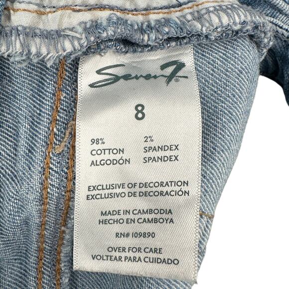 Seven7 Light Blue Denim Distressed Straight Leg Classic Jeans Womens Size‎ 8 - Picture 5 of 9
